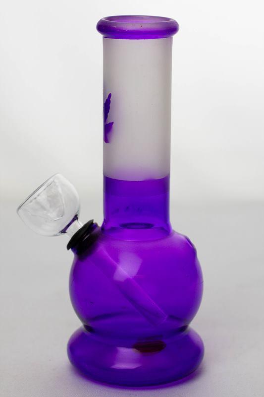 031bcd48-1ed1-481e-91eb-07f55faa3dad 6" Two tone color purple glass water bong