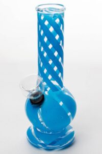 6" hollow base glass water bong