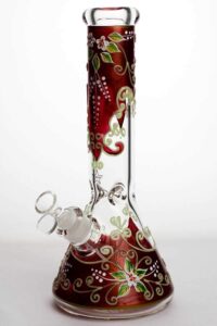 0d70da44-37fe-46b9-8c6d-e7d717cd96e6 13" Luminous heavy glass flower artwork beaker bong