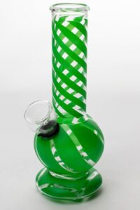 6" hollow base glass water bong