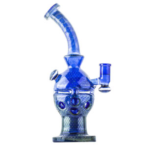 10" Blue Faberge Egg Showerhead Perc Bong