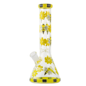10" Glowing Honeybee Beaker Bong
