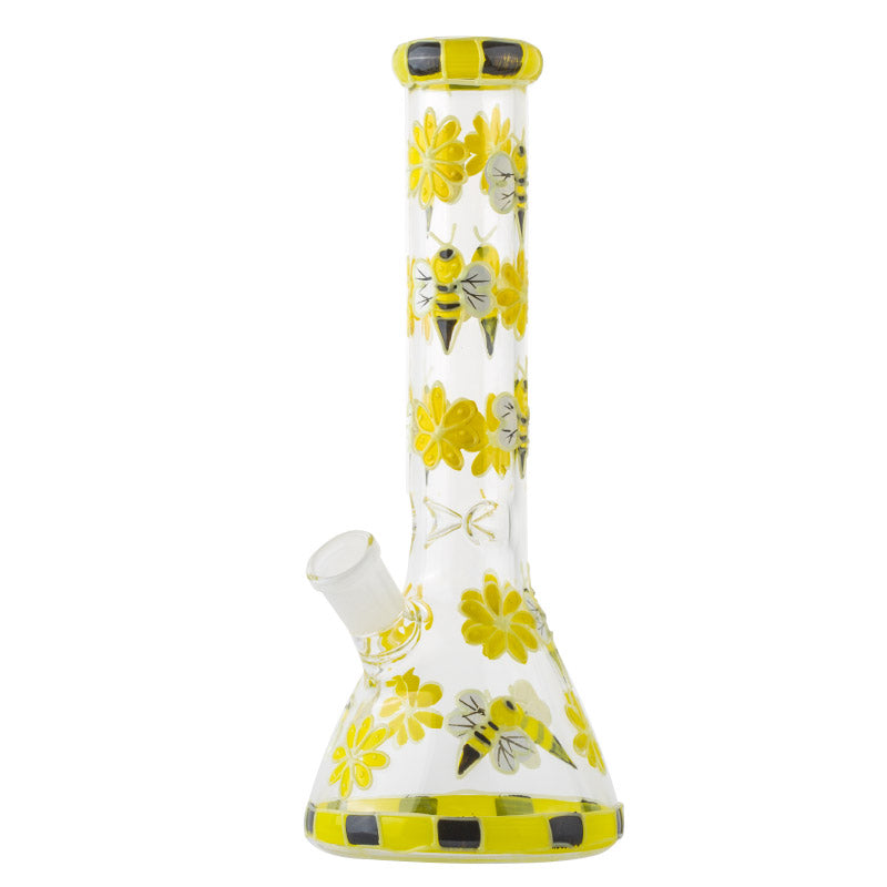 10GlowingHoneybeeBeakerBongWaterPipeForSaleFreeShipping_1 10" Glowing Honeybee Beaker Bong