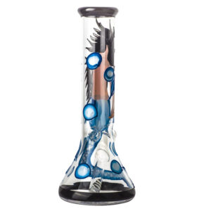 10" Mermaid Pattern Beaker Glass Bong