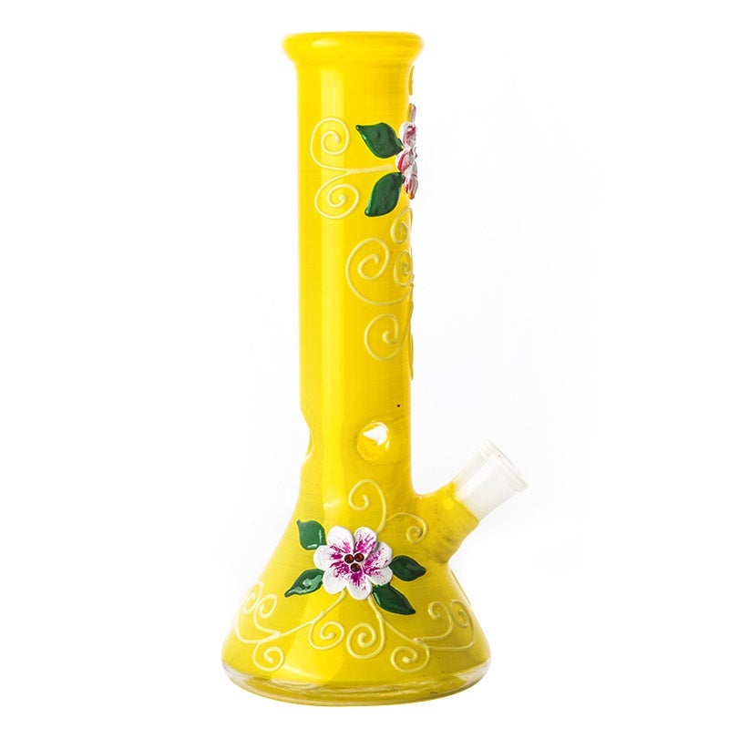 10YellowGlassBeakerBongPortableBongsForSaleFreeShipping_1 10" Yellow Glass Beaker Bong