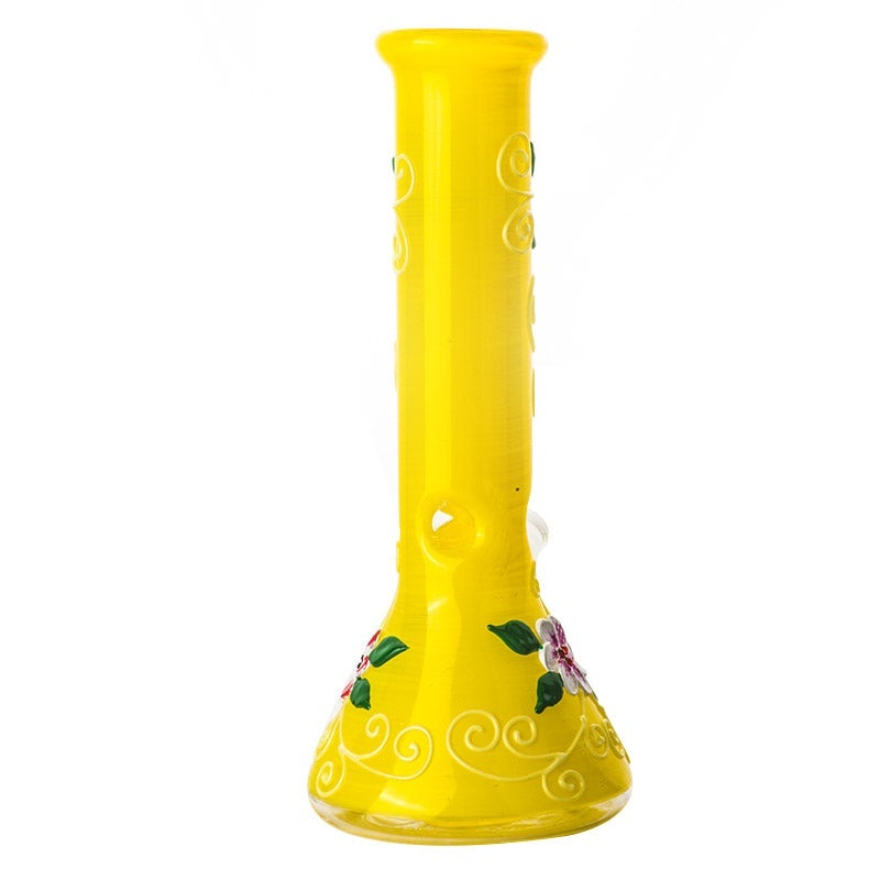 10YellowGlassBeakerBongPortableBongsForSaleFreeShipping_2 10" Yellow Glass Beaker Bong