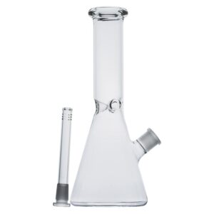 11.4_ClearBeakerBongWithSlittedDownstem_5 11.4″ Clear Beaker Bong With Slitted Downstem