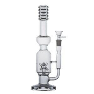 11" Gray Round Tree Prec Glass Bong