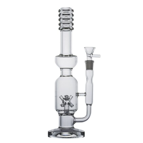 11" Gray Round Tree Prec Glass Bong