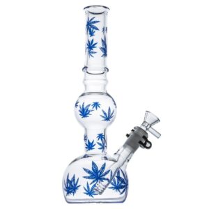 11" Marijuana Leaf Glass Bong