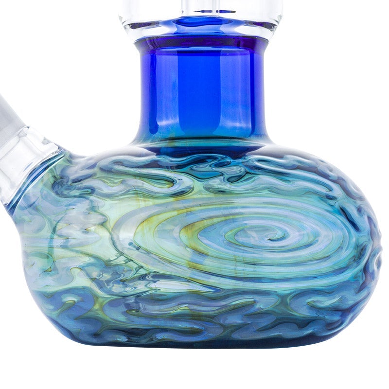 11SpiralPercBlueBeakerBongWaterPipesForSaleFreeShipping_6 11" Spiral Perc Blue Beaker Bong
