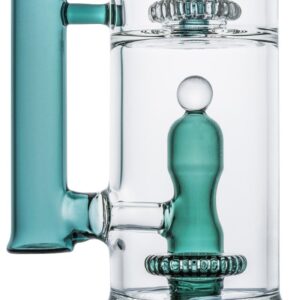 13.8" Straight Tube Double Showerhead Perc Bong