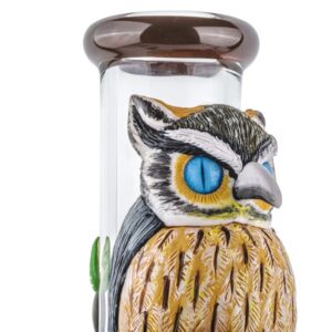 13OwlThemeGlassBeakerBongWaterPipesForSaleFreeShipping_4 13" Owl Theme Beaker Bong