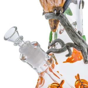 13OwlThemeGlassBeakerBongWaterPipesForSaleFreeShipping_5 13" Owl Theme Beaker Bong