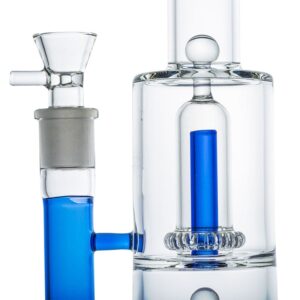 13.8" Straight Tube Double Showerhead Perc Bong