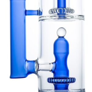 13.8" Straight Tube Double Showerhead Perc Bong