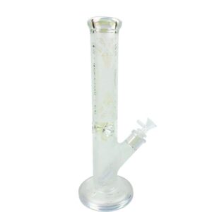 14PrintedStraightTubeGlassWaterBongForSaleFreeShipping_6 14" Printed Straight Tube Glass Bong