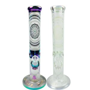 14PrintedStraightTubeGlassWaterBongForSaleFreeShipping_8 14" Printed Straight Tube Glass Bong