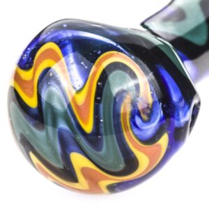 Fumed Color Changing Glass Spoon Pipe w/ Swirl Pattern