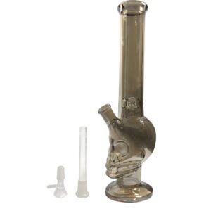 15StraightSkullGlassBongWaterPipesForSaleFreeShipping_5 15" Straight Skull Glass Bong