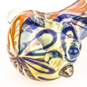 Spiral Fumed Glass Spoon Pipe w/ Marbles