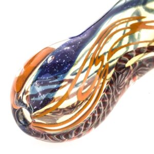 Spiral Fumed Glass Spoon Pipe w/ Marbles