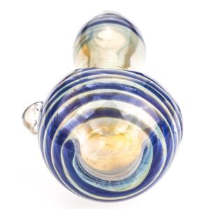 Glass Spoon Pipe w/ Blue Strips