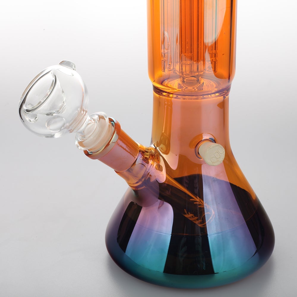 16_Colored_Tree_Perc_Beaker_Glass_Bong_Left 16" Colored Tree Perc Beaker Glass Bong