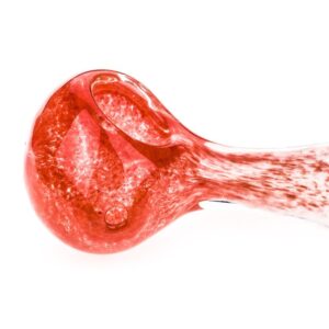 Lightcoral Frit Glass Spoon Pipe