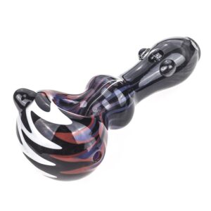 Zigzag Pattern Glass Pipe w/ Marbles