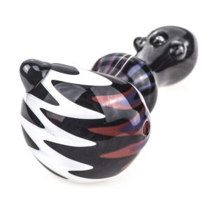 Zigzag Pattern Glass Pipe w/ Marbles