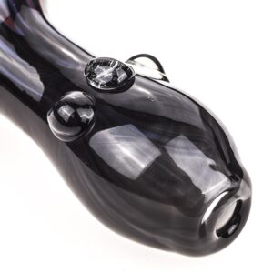 Zigzag Pattern Glass Pipe w/ Marbles