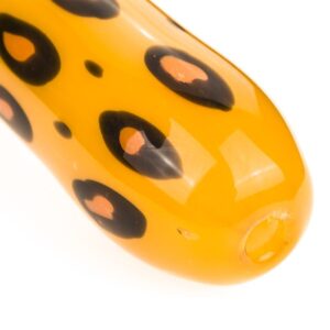 Yellow Glass Pipe with Leopard Print