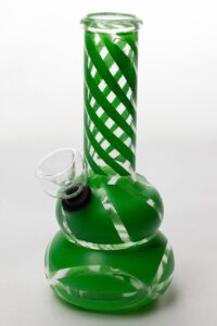 6" double beaker glass water bong