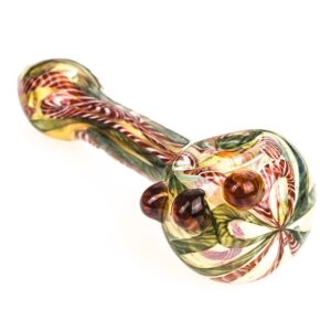 Fumed Glass Spoon Pipe w/ Marbles