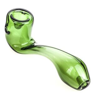 Clear Green Sherlock Glass Pipe