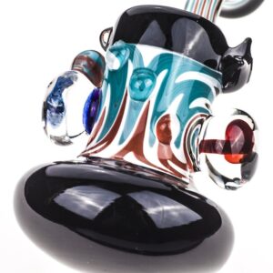 Rasta Black Glass Bubbler