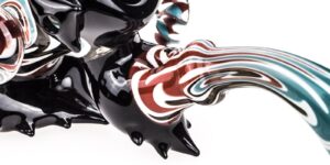 Rasta Black Glass Bubbler