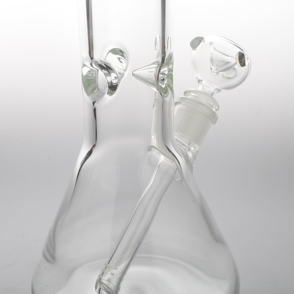 18_Extra_Thick_Clear_Glass_Beaker_Bong_Puffing_Bird_Best_Online_Headshop_Ice_Catcher 18" Extra Thick Clear Glass Beaker Bong