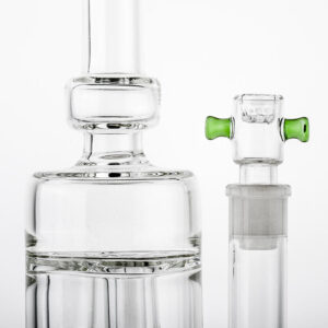 18mm Male Clear Bong Bowl With Green Handles