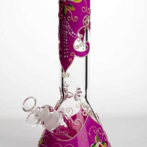 13" Luminous heavy glass flower artwork beaker bong