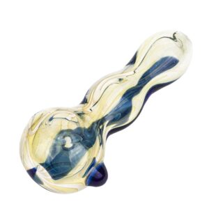 Glass Spoon Pipe w/ Blue Stripe