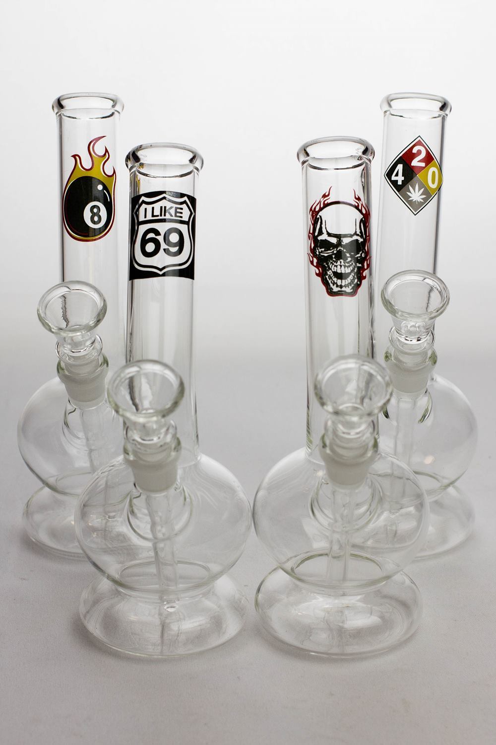 2510a6dd-b4ab-4d80-9207-16458e604171 8" glass water bong with bowl stem