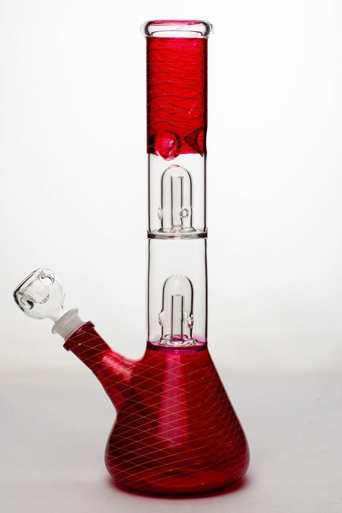 2635e8db-71b5-408f-8b26-868c1e05db06 12" Double Dome Patterned Beaker Bong