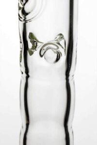 18" genie yellow dot curbed tube glass bong