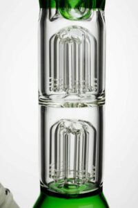 3404ac9d-8a29-43dc-bdf3-c343a9aef61c 15" double 6 tree arms percolator glass water bong