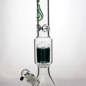 18" genie 12 arms beaker colored bottom water bong