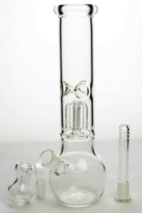 3c6fca54-e579-47f9-855e-34fc8e210203_48fe7727-3fb4-4daa-b6de-3744e0da3ae1 11" glass round base water bong with 4 arms percolator