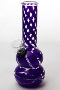 6" double beaker glass water bong