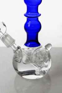 7" 2-in-1 Blue glass water bubbler